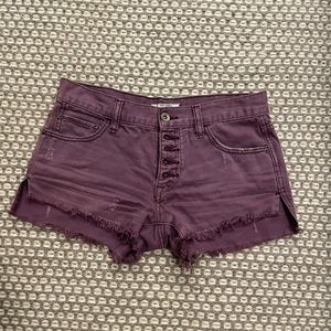 Purple Free People Jean Shorts